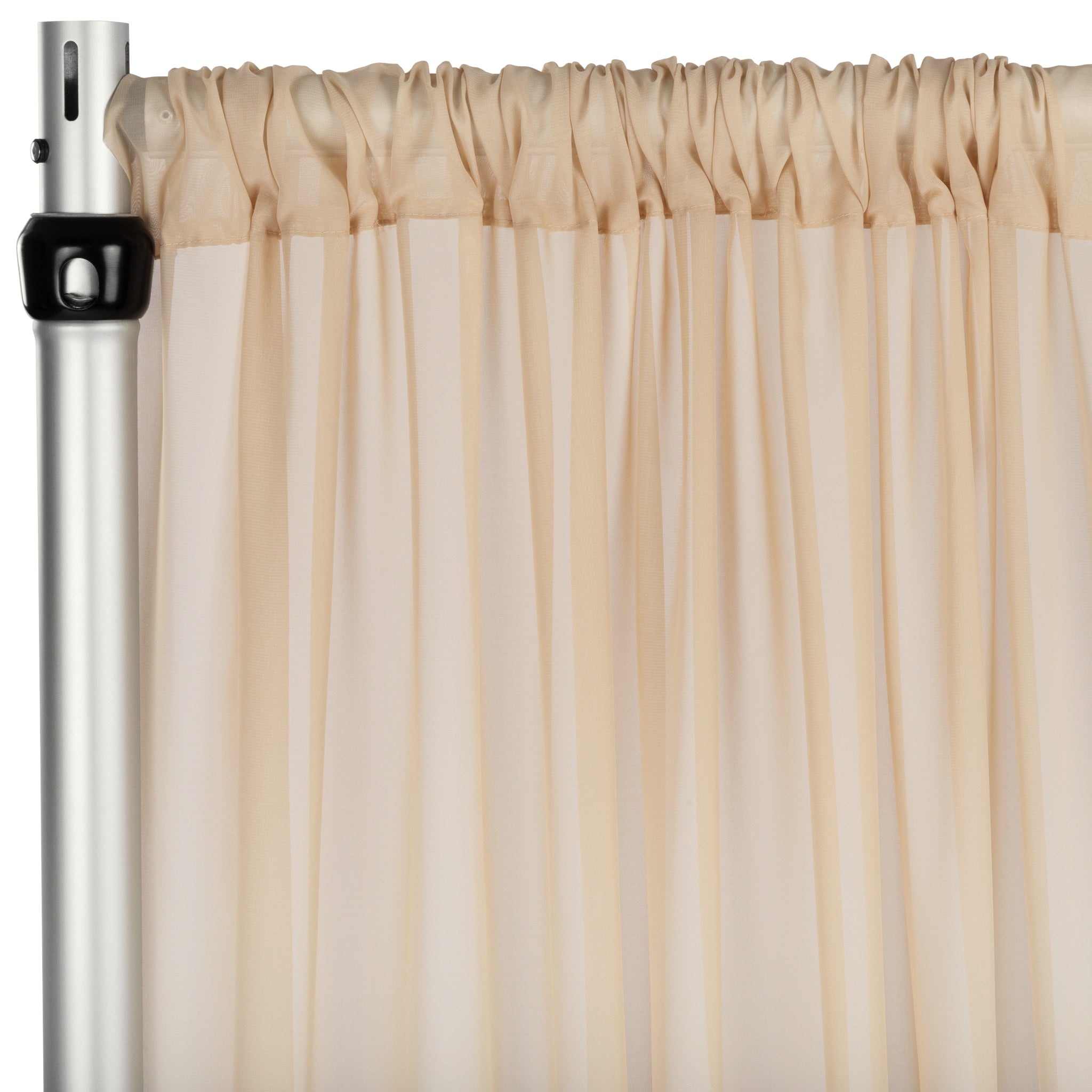 Chiffon Curtain Drape 14ft H x 118" W Panel - Champagne