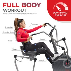 Alternative view of Sunny Health & Fitness Comfy Recumbent Cross Trainer Recumbent Elliptical Bike