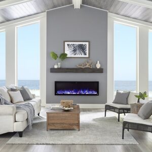 Alternative view of Touchstone Sideline Elite Smart 60″ WiFi-Enabled Recessed Electric Fireplace