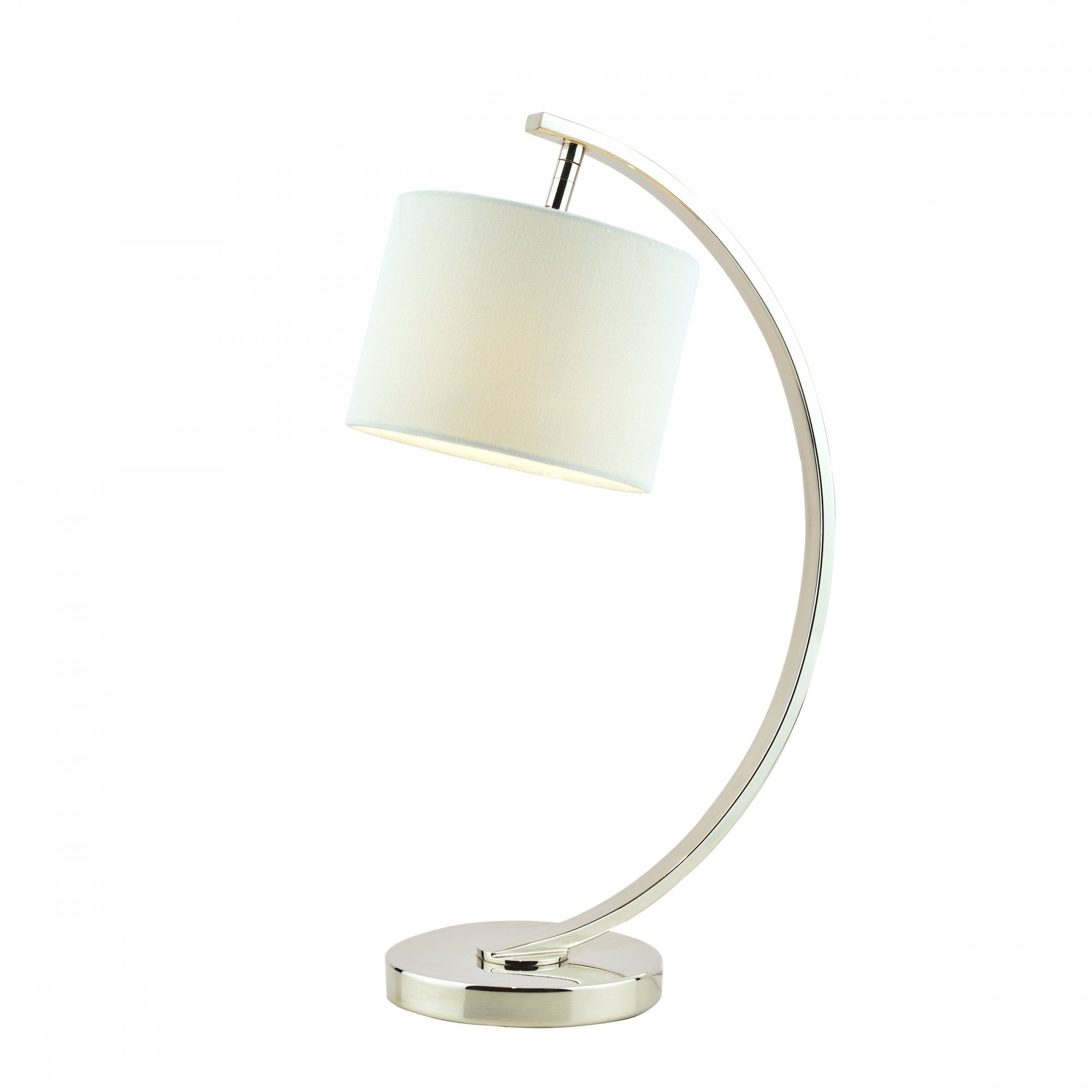 Noah Table Lamp Polished Nickel & White Shade - Image 2