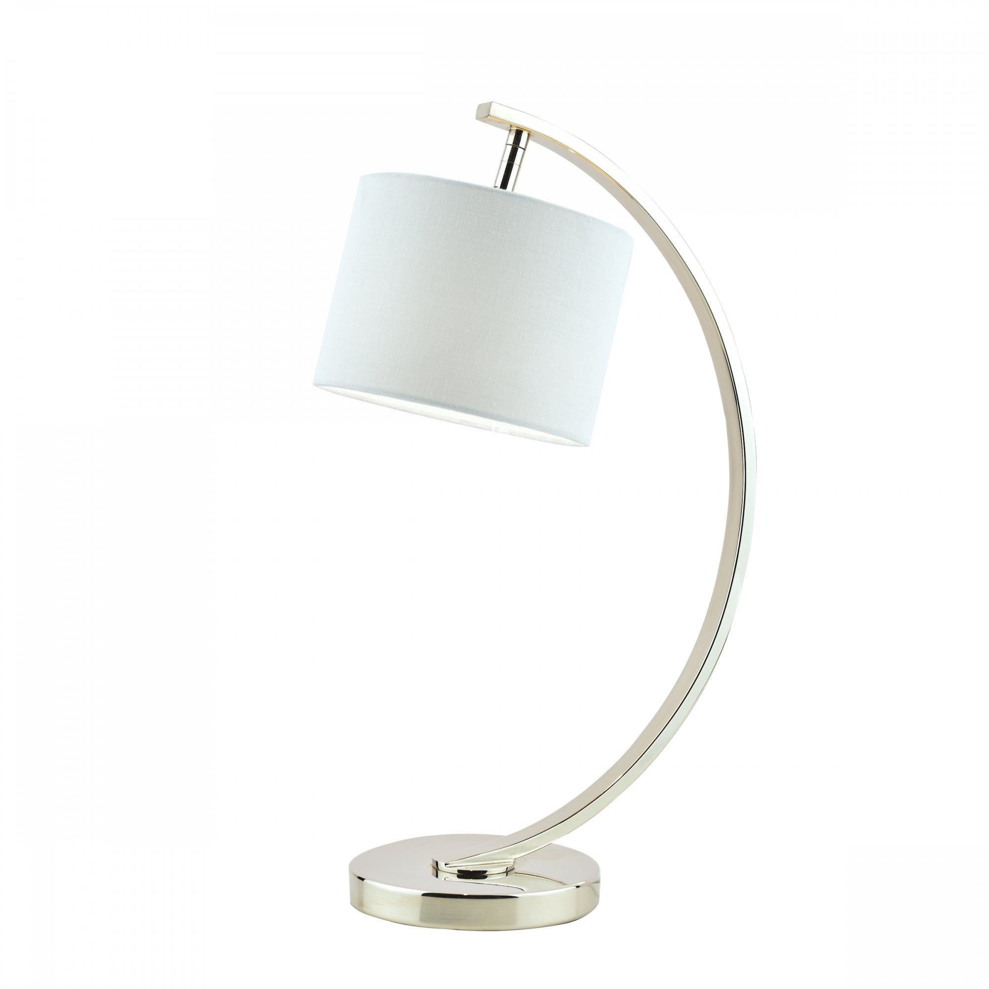 Noah Table Lamp Polished Nickel & White Shade - Image 3