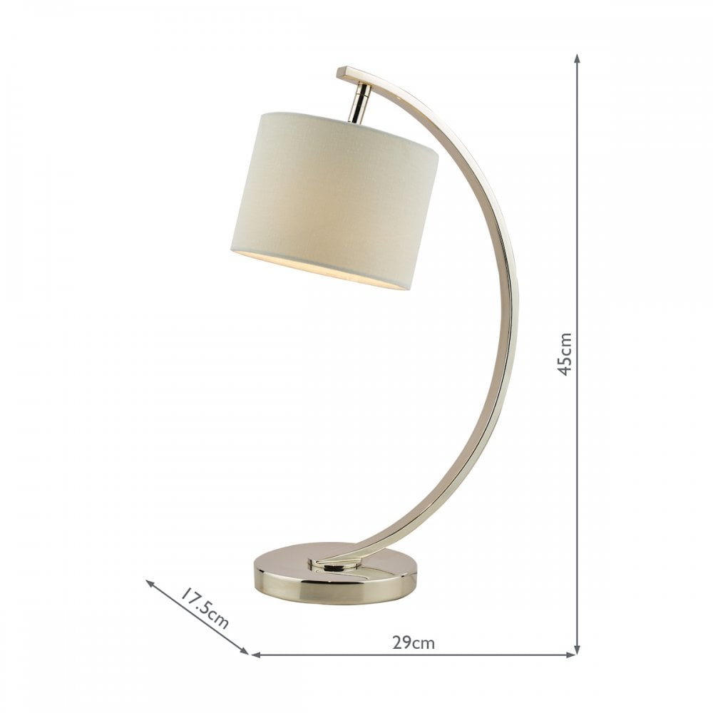Noah Table Lamp Polished Nickel & White Shade - Image 4