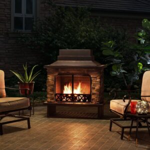Alternative view of Sunjoy Farmington Wood Burning Fireplace
