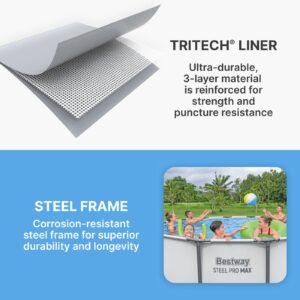 Alternative view of Bestway Steel Pro MAX 10 Foot x 30 Inch Round Metal Frame Above Ground Outdoor Backyard Swimming Pool Set with 330 GPH Filter Pump