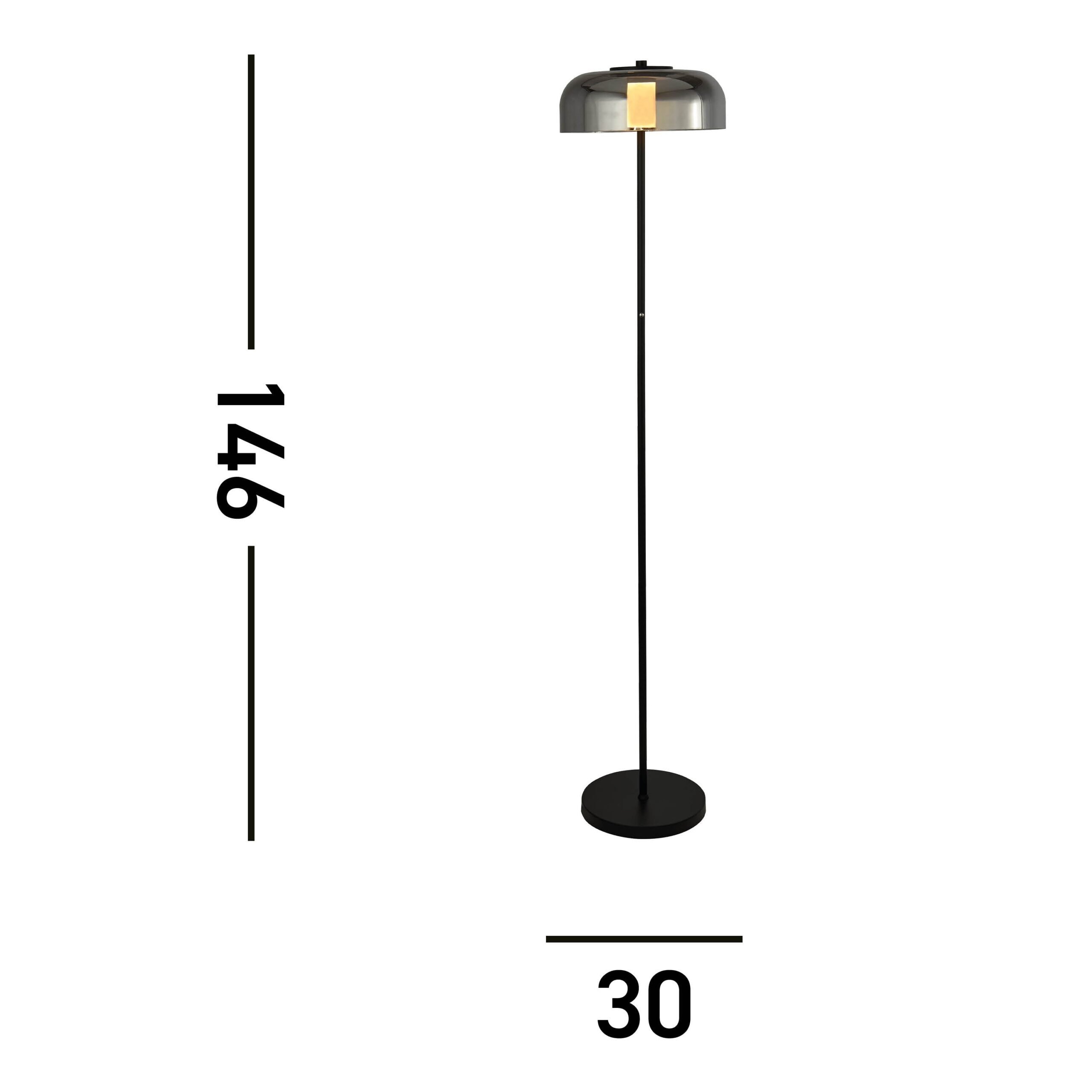 Frisbee Smoked Glass LED Floor Lamp - Image 4