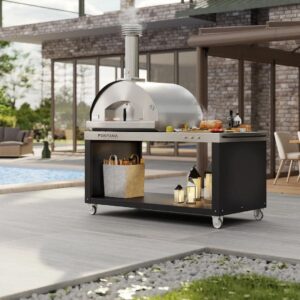 Alternative view of Fontana Forni Mangiafuoco Wood-Fired Pizza Oven – Stainless – FTMF-S