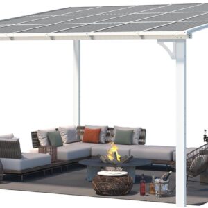 Alternative view of Aecojoy 12 ft x 12 ft White Aluminum Pergola with Canopy