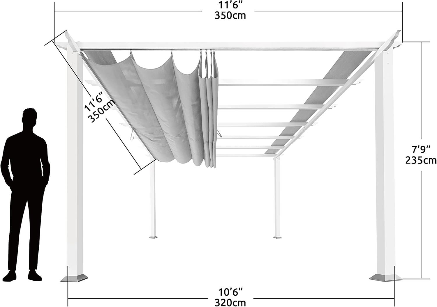 Paragon Outdoor Florence Freestanding Pergola PR100N1 - Image 6