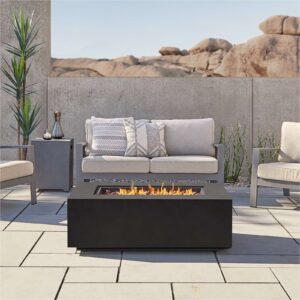 Alternative view of Real Flame Aegean 42″ Rectangle Propane Gas Outdoor Fire Table