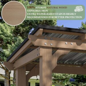 Alternative view of Veikous D Wooden Grill Gazebo Outdoor with Steel Roof