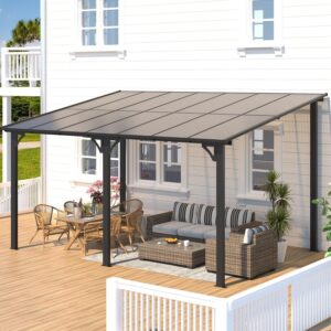 Alternative view of Aecojoy Aluminum Pergola with Canopy
