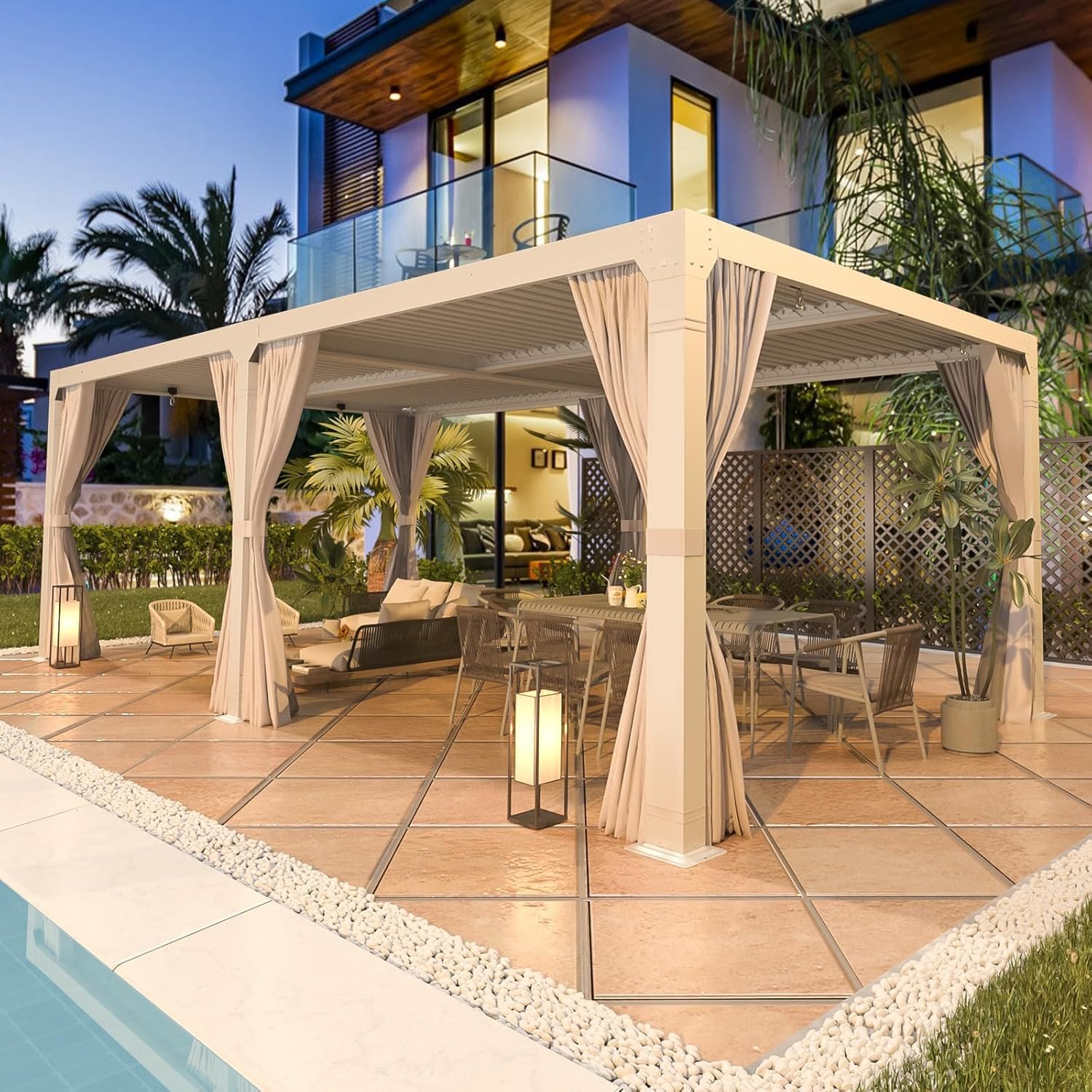 EROMMY 12’x24′ Outdoor Louvered Pergola Gazebo - Image 2