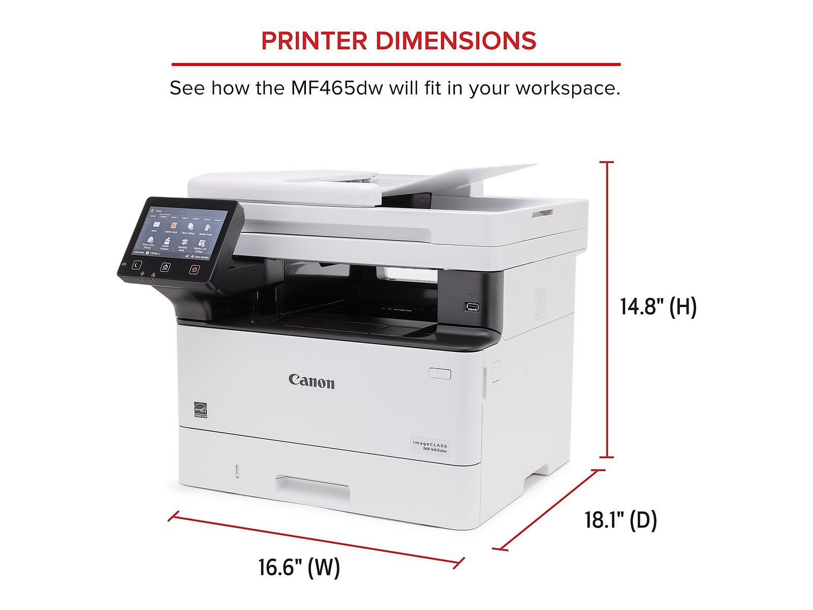 Canon imageCLASS MF465dw Wireless Mobile-Ready Duplex Laser All-In-One Monochrome Printer - Image 8