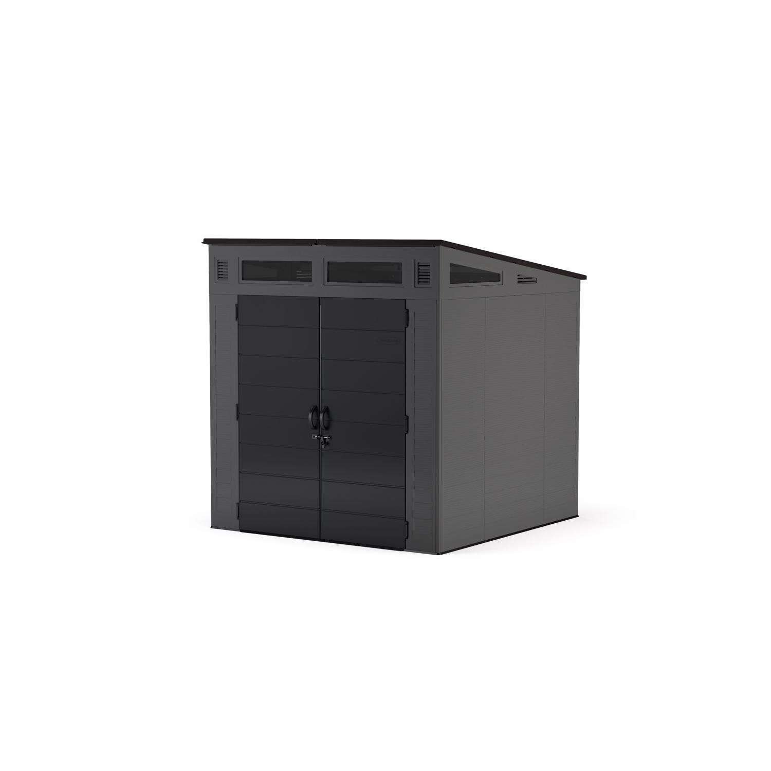 Suncast Modernist 7 ft. x 7 ft. Resin Vertical Pent Storage Shed with Floor Kit - Image 5