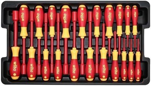 Wiha 32800 Insulated Tool Set with Screwdrivers, Nut Drivers, Pliers, Cutters, Ruler, Knife and Sockets in Rolling Tool Case, 10,000 Volt Tested and 1000 Volt Rated, 80-Piece Set - Image 9