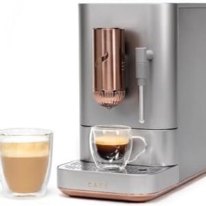 Alternative view of Café Affetto Automatic Espresso Machine + Milk Frother | Built-In & Adjustable Espresso Bean Grinder | One-Touch Brew in 90 Seconds | Steel Silver, 1.2 Liter, (C7CEBBS2RS3)