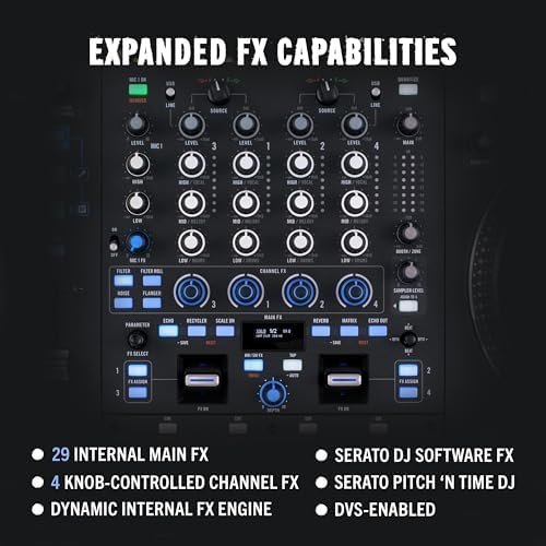 Rane PERFORMER 4-Channel Motorized DJ Controller, 7″ Platters with Displays, Precision Feel Faders, Stem Split, Advanced FX, Serato DJ Pro Included - Image 2