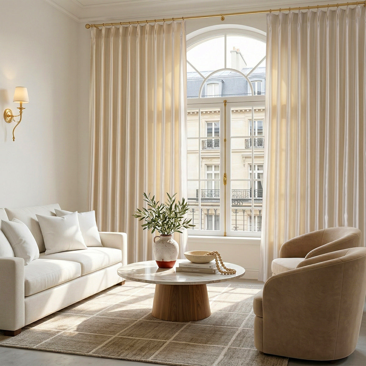 Muse Silk Cotton Curtains Glitter Luxury Lightweight Classic Custom Drapes | Sage Green - Image 7