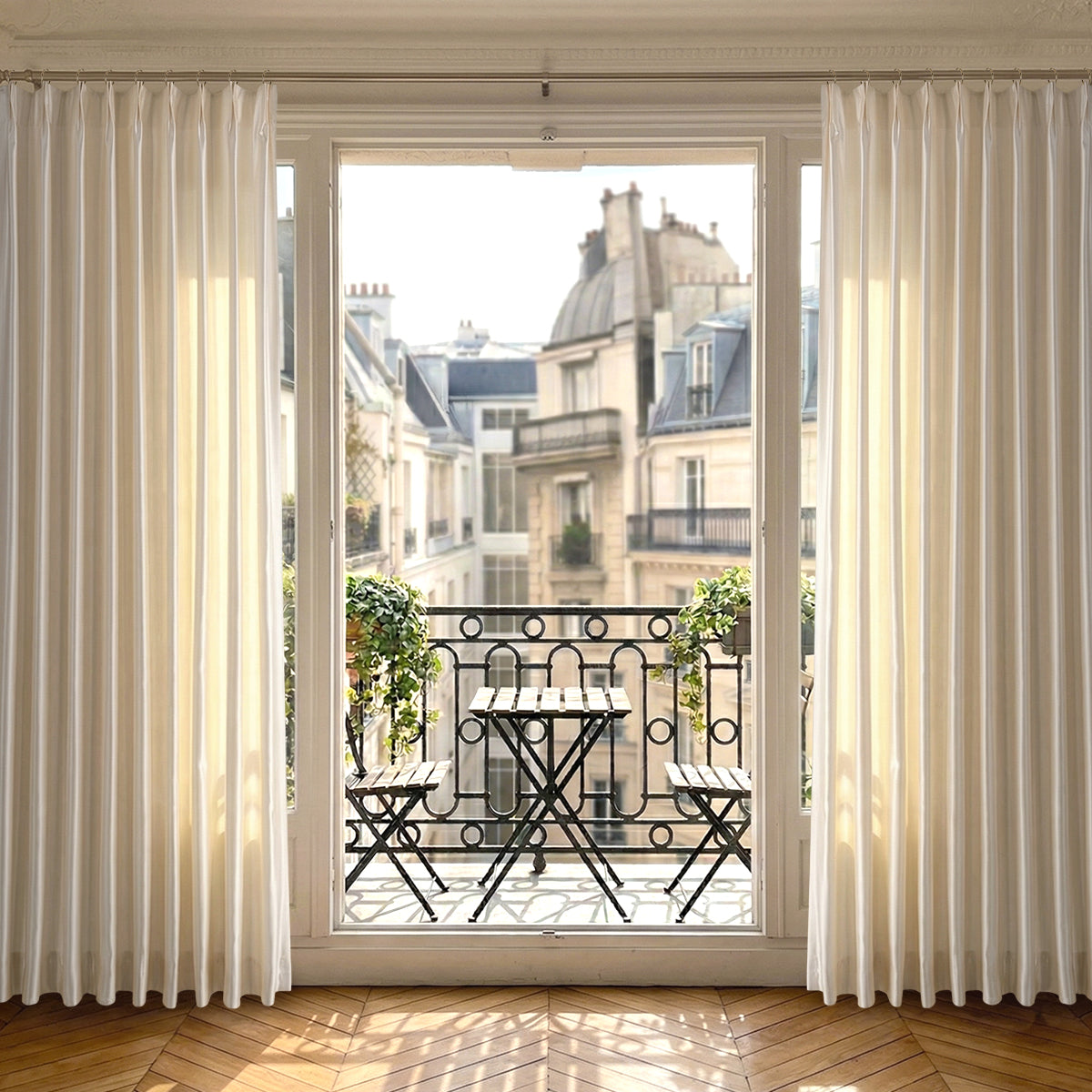 Muse Silk Cotton Curtains Glitter Luxury Lightweight Classic Custom Drapes | Sage Green - Image 5