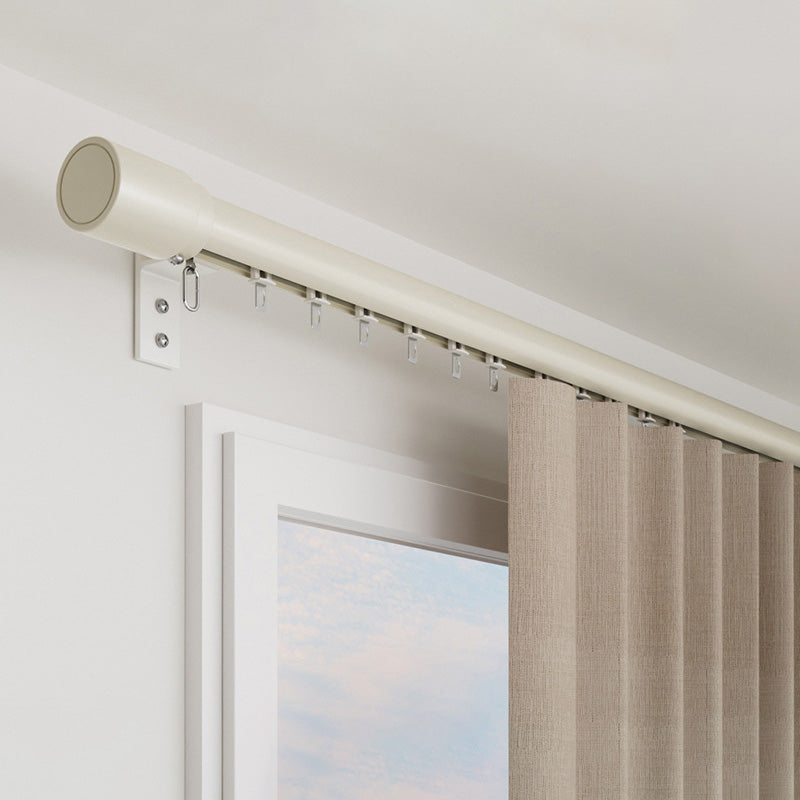 Custom Single / Double Curtain Track Rod Traverse Rod with Hooks for Windows Heavy Duty - Image 2