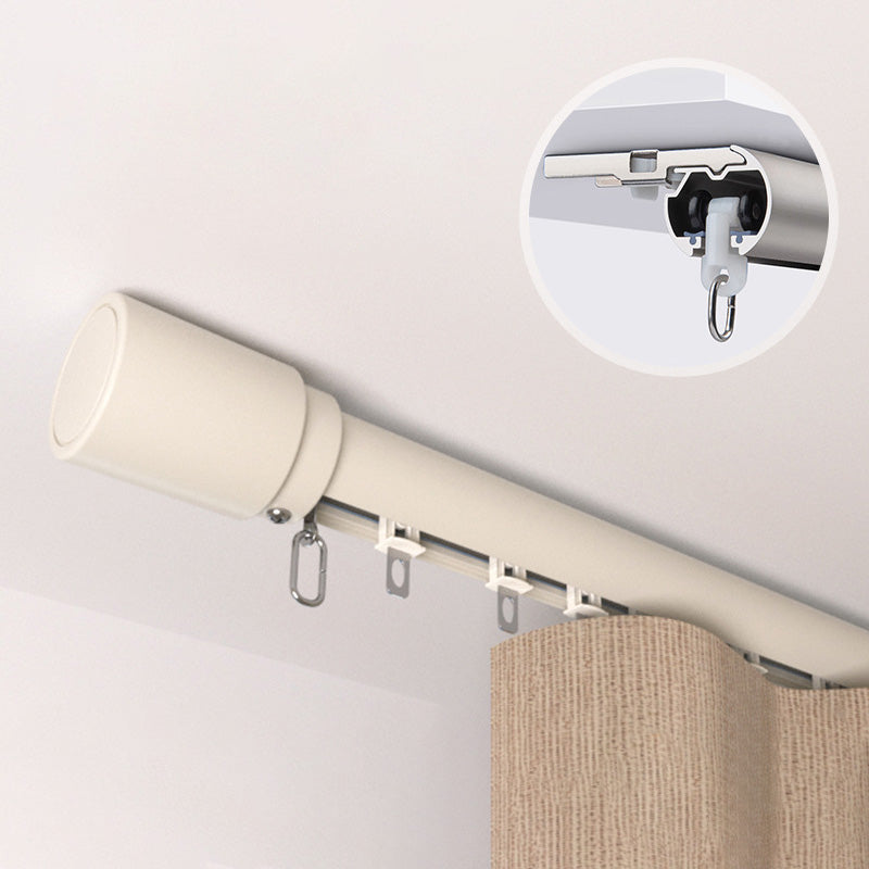 Custom Single / Double Curtain Track Rod Traverse Rod with Hooks for Windows Heavy Duty - Image 4