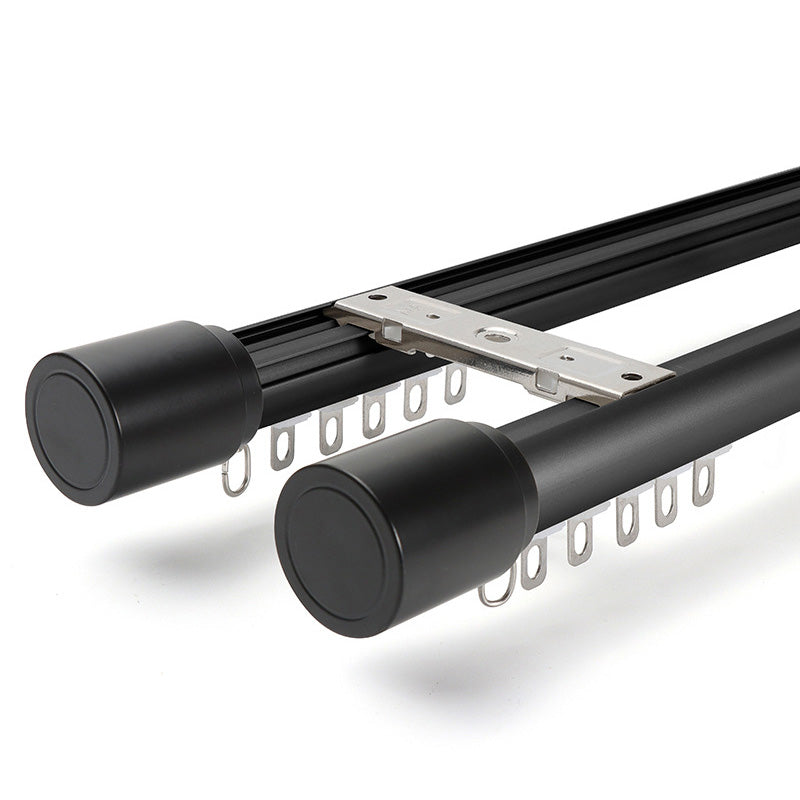 Custom Single / Double Curtain Track Rod Traverse Rod with Hooks for Windows Heavy Duty - Image 7