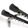 Custom Single / Double Curtain Track Rod Traverse Rod with Hooks for Windows Heavy Duty