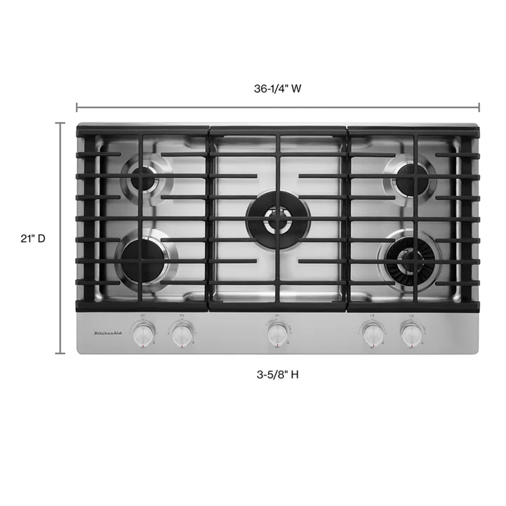 KitchenAid 36″ 5-Burner Gas Cooktop with Griddle - Image 5