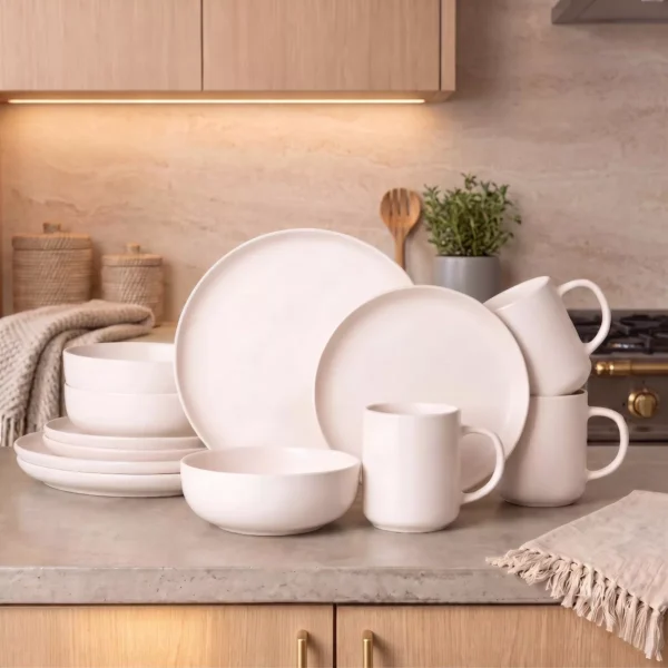 GUEST_65bf3338-5cbf-407c-9eb1-382639c7a9eb 12-Piece Stoneware Dinnerware Set | Matte Glaze Plates & Bowls Set for 4