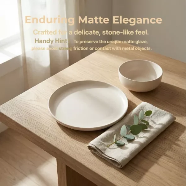 GUEST_8cd14e3a-bd67-4a76-848a-c728f74c6701 12-Piece Stoneware Dinnerware Set | Matte Glaze Plates & Bowls Set for 4