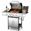 GUEST_93313536-8b2e-459a-8a71-4236cc87b967 3-Burner Propane Gas Grill with Side Burner | 34,000 BTU Outdoor BBQ Grill