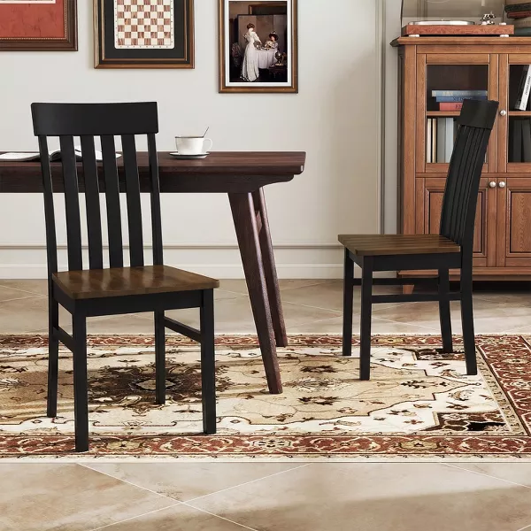 GUEST_bbf382a2-c98e-47cb-b4fd-7ef0d7f4011a Costway Dining Chairs Set of 2 | Wooden Dining Chairs with High Back & Rubber Wood Legs