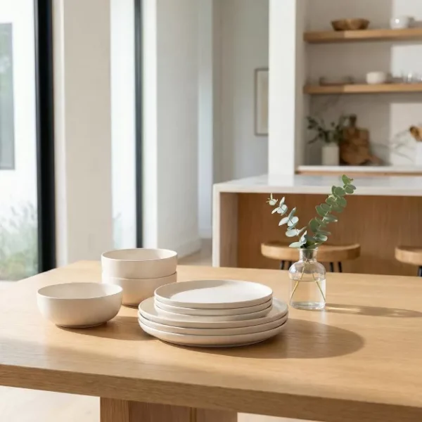 GUEST_dcca67ed-e067-417e-895e-83d04ab9a380 12-Piece Stoneware Dinnerware Set | Matte Glaze Plates & Bowls Set for 4