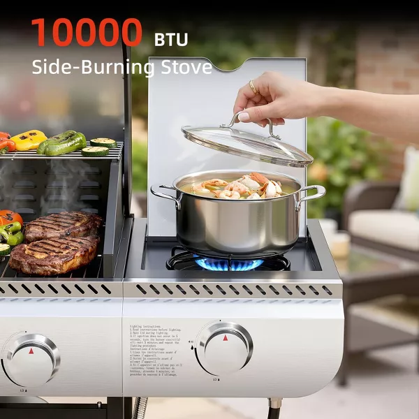 GUEST_f0d21746-5202-495f-b801-ac1e67725ccc 3-Burner Propane Gas Grill with Side Burner | 34,000 BTU Outdoor BBQ Grill