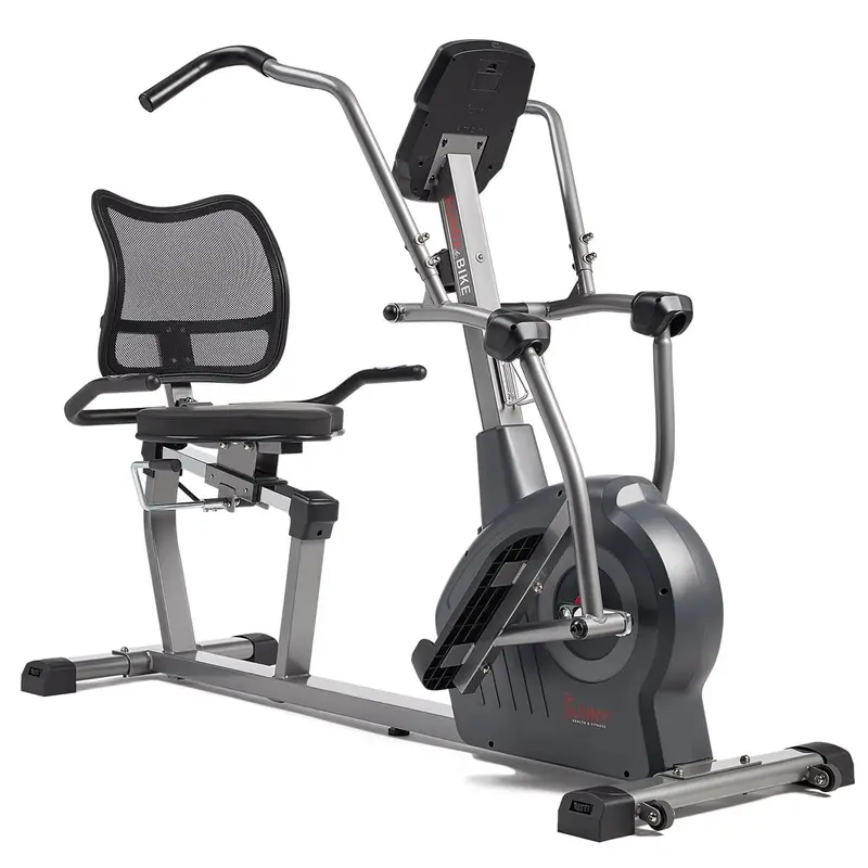 1-84-1.webp Sunny Health & Fitness Comfy Recumbent Cross Trainer Recumbent Elliptical Bikes.