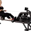 Sunny Health and Fitness Obsidian Surge Water Rowing Machines.
