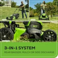 Greenworks 80V 21″ Cordless Self-Propelled Lawn Mowers.