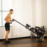 Sunny Health and Fitness Obsidian Surge Water Rowing Machines.