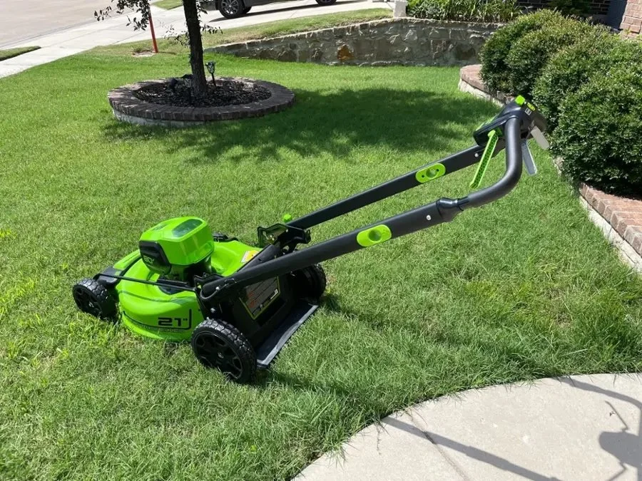 Greenworks 80V 21-Inch Self-Propelled Lawn Mowers.