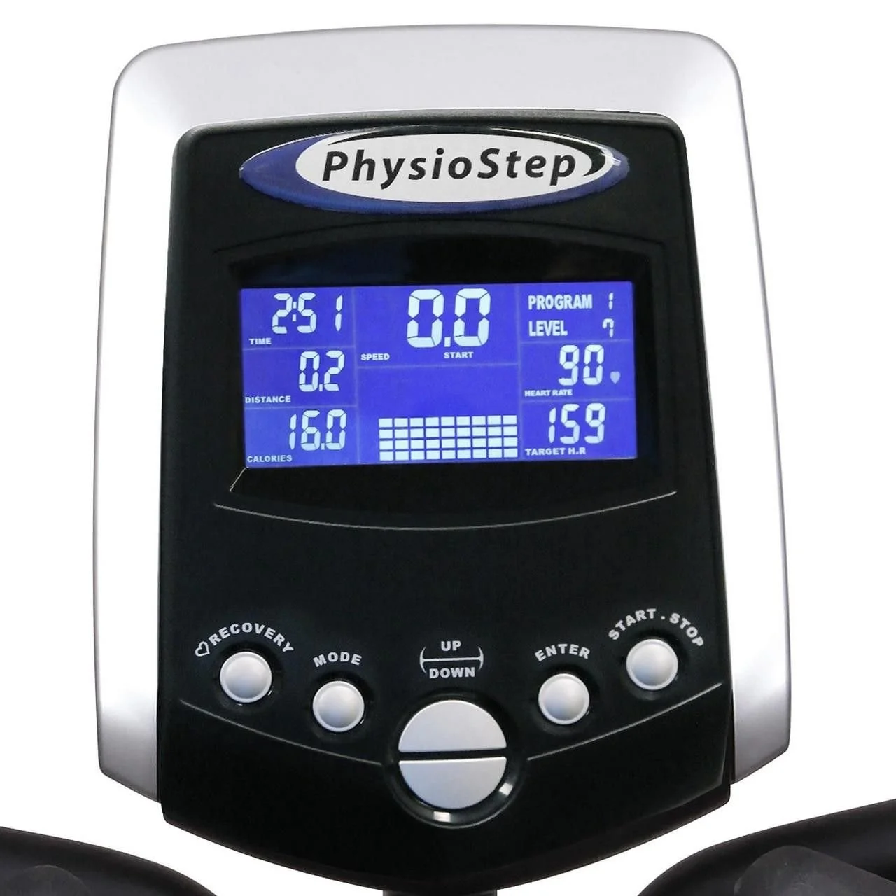 PhysioStep HXT Compact Recumbent Elliptical Cross Trainer with Fixed Seats.