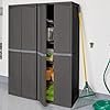 Sterilite 4 Shelf Cabinet, Heavy Duty and Easy to Assemble Plastic Storage Unit, Organize Bins in the Garage, Basement, Attic, Mudroom, Gray, 1-pack