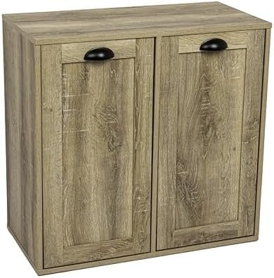 41Or0aX7RuL._AC_.jpg Household Essentials Laundry Sorter Cabinet, Oak Finish