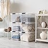 41h30gWOruL._AC_US100_.jpg IRIS USA 40 QT Plastic Storage Box with Lid and Latches – 6 Pack – BPA-Free, See-Through Organizing Solution, Durable Nestable Stackable Containers, Secure Pull Handle – Clear