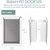 Baboni Pet Door for Wall,3-Flap,Steel Frame and Telescoping Tunnel, Aluminum Lock, Double Flap Dog Door and Cat Door, Strong and Durable (Pets Up to 100 Lb) -Large