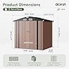 41svv1sihyL._AC_US100_.jpg Aoxun 6.2×4 FT Shed Outdoor Storage Shed with Lockable Doors & Slooping Roof Metal Garden Tool Shed for Backyard, Patio, Poolside (Brown)
