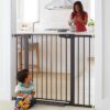 Cumbor 36″ Extra Tall Baby Gate for Dogs and Kids with Wide 2-Way Door, 29.7″- 46″ Width, and Auto Close Personal Safety for Babies and Pets, Fits Doorways, Stairs, and Entryways, Black