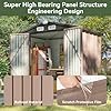 51-AbRnWEZL._AC_US100_.jpg Aoxun 6.2×4 FT Shed Outdoor Storage Shed with Lockable Doors & Slooping Roof Metal Garden Tool Shed for Backyard, Patio, Poolside (Brown)