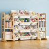 512d7V1js5L.__AC_SR200225___.jpg SpaceAid Toy Storage Organizer with 6 Shelves and 12 Bins, Bookshelf/Bookcase, Kids Bin Shelf, Toys Box for Playroom Organization for Bedroom & Room Decor, White, 52.3″ W