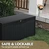 519VhTS5CL._AC_US100_.jpg Devoko 100 Gallon Waterproof Large Resin Deck Box Indoor Outdoor Lockable Storage Container for Patio Furniture Cushions Garden Tools (100 Gallon, Black)