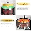 51CVBhmq8L._AC_US100_.jpg SNTD Fruit and Vegetable Basket Bowls for Kitchen with Metal Top Lid, 5 Tier Rotating Storage Rack Cart for Potato Onion Bread Banana, Wire Basket Organizer on Wheels, Large, Black